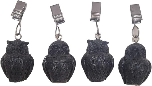 TwoFish Home Set of 4 Owl Resin Tablecloth Weights Clips Owl Handicraft Tablecloth Clamps Pack of 4