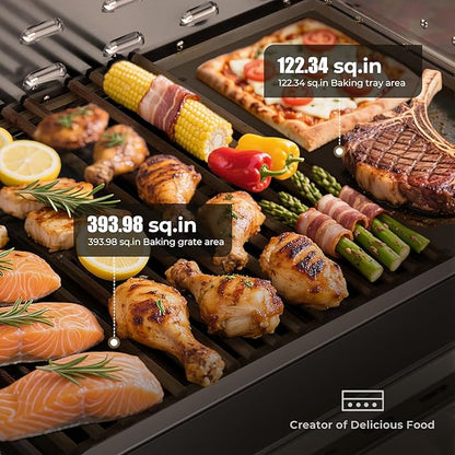 Premium Built In 4 Burner Propane Gas Grill, ALL-Thickened 304 Stainless Steel, 32,000 BTU with 516sq.in. Cooking Space, Baking Tray & Grates,for Patio Backyard Parties Barbecue