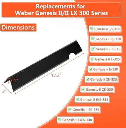 Genesis II Flavorizer Bars for Weber Genesis II 300, Genesis ii E-310 ii E-315 ii E-335 ii S-310 ii S-335 ii SE-335 Grills, Porcelain Enameled 66795 Flavorizer Bars for Weber Genesis II Grill Parts