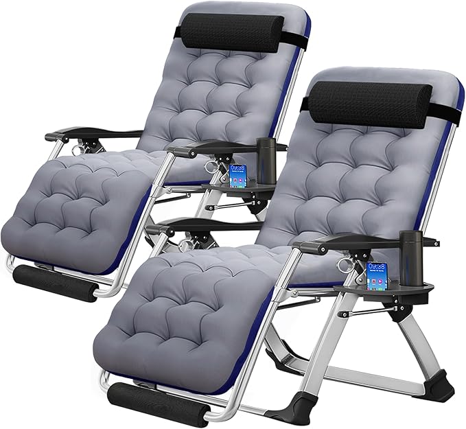 MOPHOTO Zero Gravity Chair Oversize, Outdoor Padded Lounge Chair by MOPHOTO
