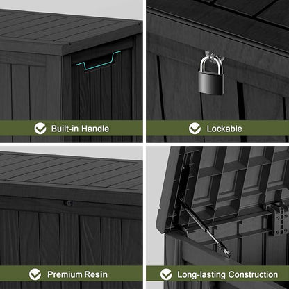 150 Gallon Outdoor Deck Box, Lockable Waterproof Outdoor Storage Boxes - Image 6