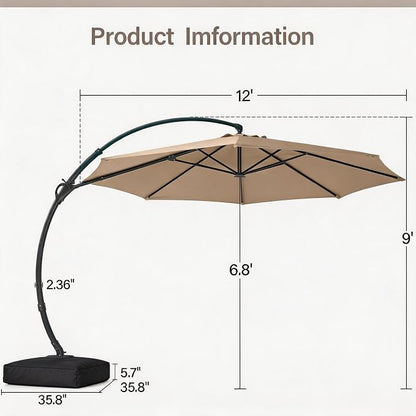 12ft Patio Cantilever Umbrella - Image 3