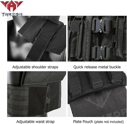 YAKEDA Tactical Outdoor Training Vest - Molle Vest With Multi-Functional Pouches For Training, Hunting & Hiking