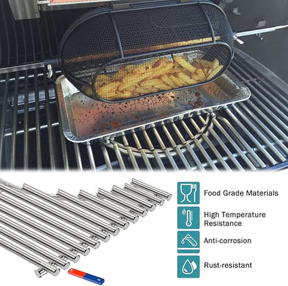 Criditpid 7638 7639 Grill Grates Parts for Weber Spirit I & II 300 Series, Spirit E310 E320 E330 S310 S320, 304 Stainless Steel Gourmet BBQ System Cooking Grate for Genesis Silver B/C,Genesis Gold B/C