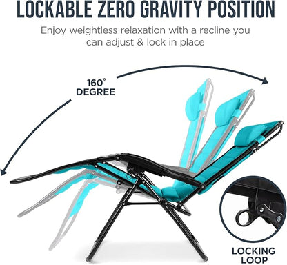 Best Choice Products Oversized Padded Zero Gravity Chair w/Canopy Headrest Cup - Image 7