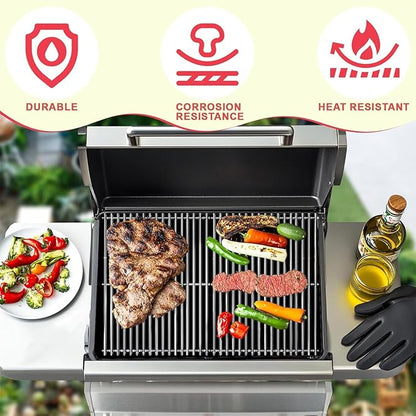 Genesis 300 310 330 Grill Grates for Weber Genesis 3 Burner E330 E310 S310 E320 S330 S320 EP330 EP310 Grill Replacement Parts, 19.5 inch SUS 304 Stainless Steel Grates for Weber 7528 7524 (2007-2016)