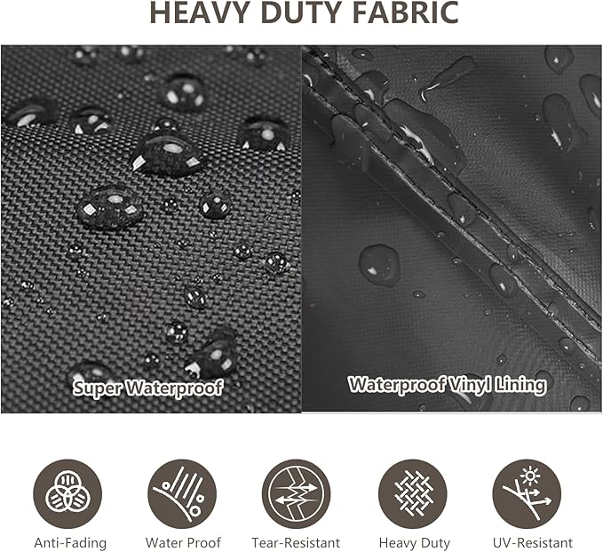 Patio Furniture Covers,3 Piece Heavy Duty Waterproof Outdoor Furniture Covers,Outdoor Furniture Cover for Patio Furniture,Includes 2 Patio chair covers 30in and 1 Patio loveseat cover 58in,Black