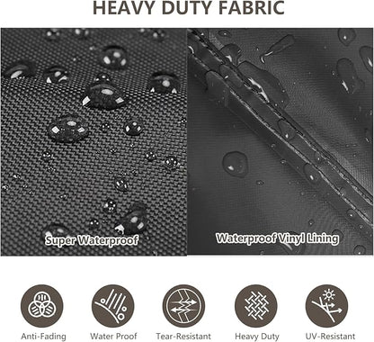 Patio Furniture Covers,3 Piece Heavy Duty Waterproof Outdoor Furniture Covers,Outdoor Furniture Cover for Patio Furniture,Includes 2 Patio chair covers 30in and 1 Patio loveseat cover 58in,Black