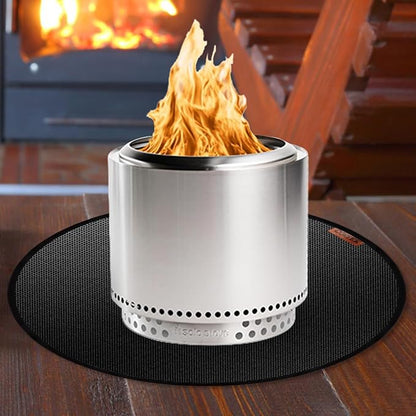 20" Fire Pit Mat for Solo Stove Mesa,Tabletop Fire Pit, Fireproof Mat for Under Fire Pit, Heat Resistant Round Cover for Outdoor BBQ, Reusable Waterproof Pad, Non-Slip for Table Top Protection
