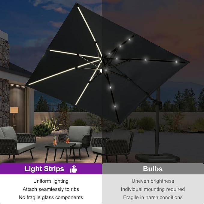 PURPLE LEAF Patio Umbrella Left-right Tilting 10FT - Image 3