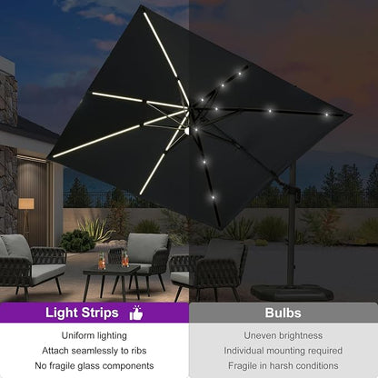 PURPLE LEAF Patio Umbrella Left-right Tilting 10FT - Image 3