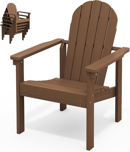 SERWALL HDPE Stackable Adirondack Chair, Space-Saving by SERWALL