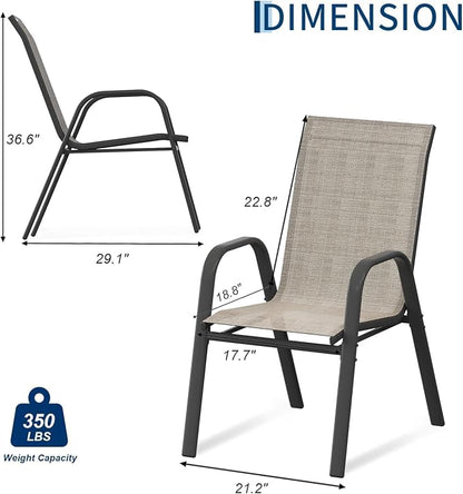 Stackable Outdoor Patio Dining Chairs Set of 4 – Heavy Duty, High Back - Image 3