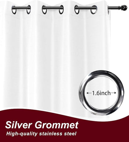 White Grommet Outdoor Curtains for Patio Waterproof 8 Pcs 54x108 In | - Image 2