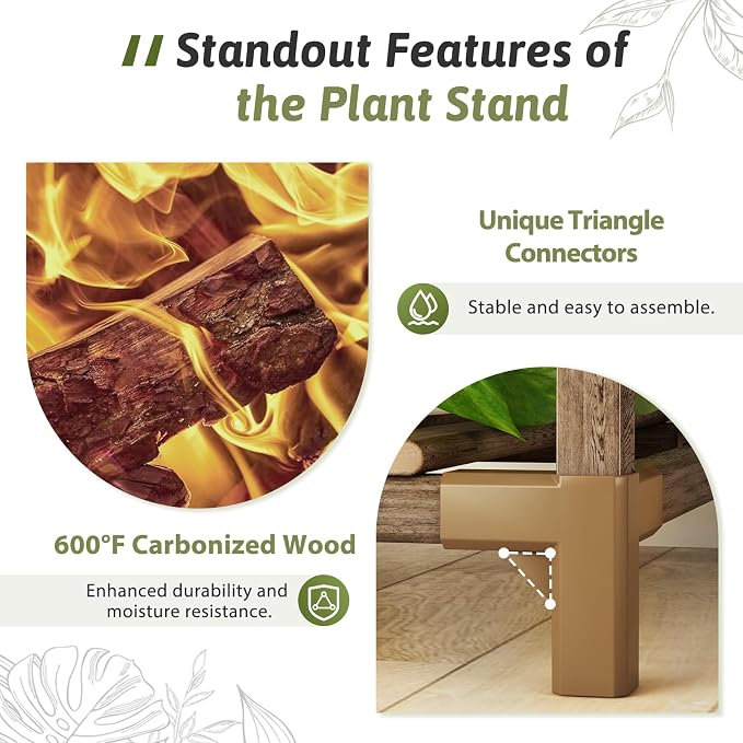 GENTINGBRO Plant Stand Indoor Outdoor 63" Tall Plant Shelf - Image 4