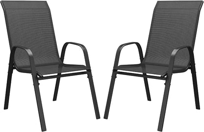 DIFY Patio Chairs Set of 2, Stackable Outdoor Dining Chairs Set by DIFY