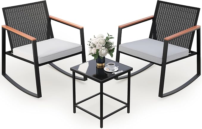 Gizoon 3 Pieces Rocking Patio Bistro Set | by Gizoon