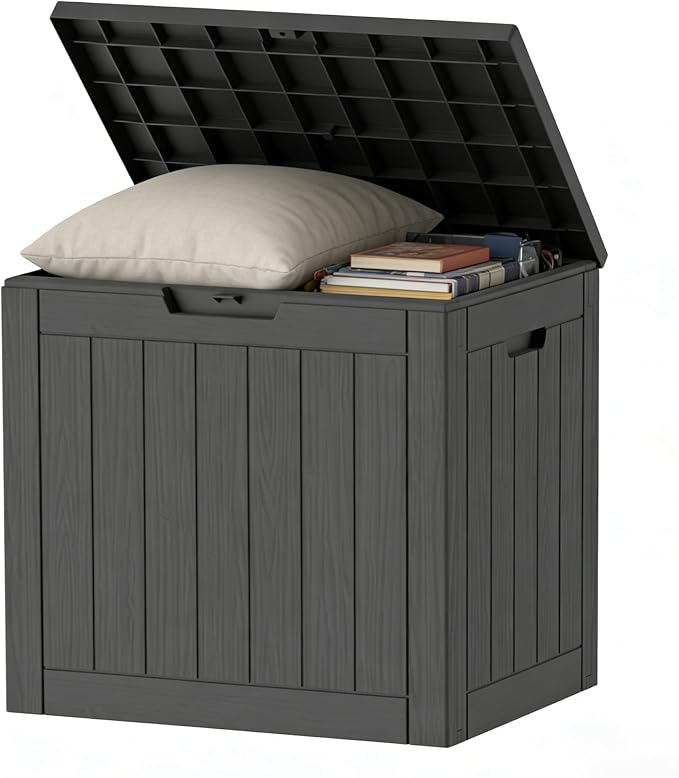 35 Gallon Resin Deck Box All Weather Outdoor Storage Box by Decksplore%E2%80%94BuiltforOutdoor