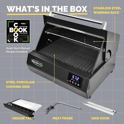 Turbo E XL Electric Grill, 1700W Infrared, Warming Rack and Probe, Apartment Friendly