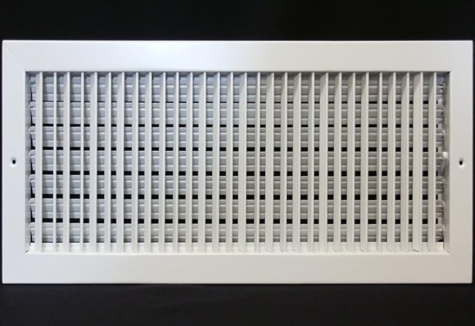 24" X 20" Adjustable AIR Supply Diffuser - HVAC Vent Cover Sidewall or Ceiling - Grille Register - High Airflow - White [Outer Dimensions: 25.75"w X 21.75"h]