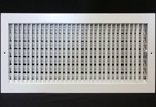 24" X 20" Adjustable AIR Supply Diffuser - HVAC Vent Cover Sidewall or Ceiling - Grille Register - High Airflow - White [Outer Dimensions: 25.75"w X 21.75"h]