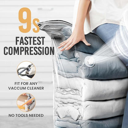 TAILI 12 Pack Vacuum Storage Bags, Jumbo Cube 31x40x15 Inch, Extra Large Vacuum Seale Bags for Comforters Blankets, Bedding, Clothing, Space Saver Closet Organization, Clear