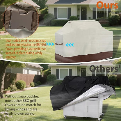 Grill Cover 58 inch, Waterproof BBQ Cover for Outdoor Gas Grill, Compatible with Weber Genesis II, LX 300 Series and Genesis 300 Series, Fade Resistant, Compared to 7130