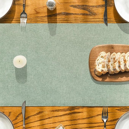 Artoid Mode Sage Green Table Runner, Seasonal Spring Summer Washable Kitchen Dining Table Decoration for Home Party Decor 13x60 Inch