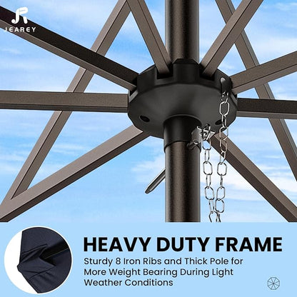 JEAREY 10 ft Outdoor Patio Umbrella w/Tilt and Crank - Image 3