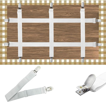 Hidden Strap Tablecloth Clips - Perfect for Picnic Tables and Thick Tables Indoor and Outdoor, Keep Your Tablecloth Secure with Our Invisible Table Cloth Clips!