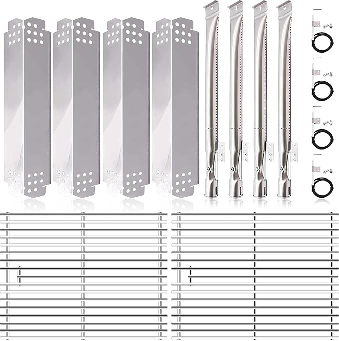 Grill Grates Parts for Nexgrill 4 Burner 720-0830H, 720-0783E, 720-0888, 720-0888N. Cooking Grids, Grill Burner Tubes, Heat Plates Tent and Igniters Replacement Kits for Home Depot Nexgrill 720-0830H.