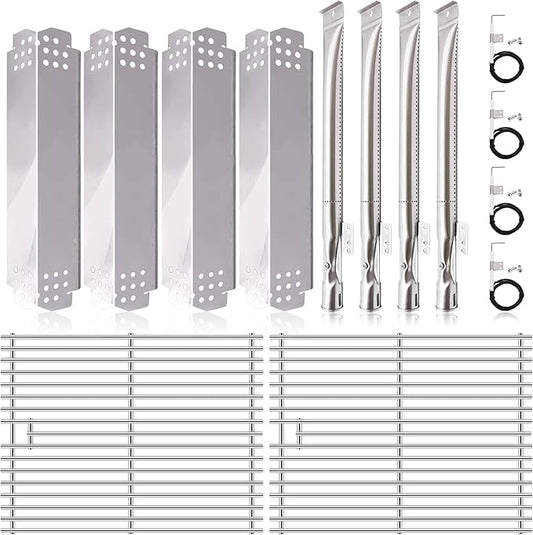 Grill Grates Parts for Nexgrill 4 Burner 720-0830H, 720-0783E, 720-0888, 720-0888N. Cooking Grids, Grill Burner Tubes, Heat Plates Tent and Igniters Replacement Kits for Home Depot Nexgrill 720-0830H.