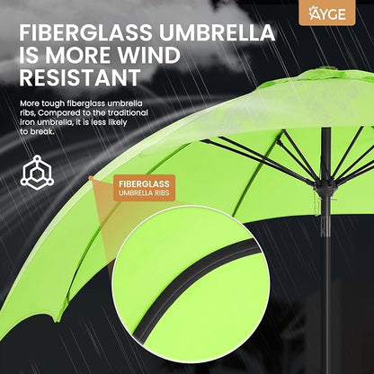 Ayge 9FT Patio Umbrella Outdoor Garden Umbrella - Image 4