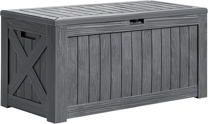 Greesum 120 Gallon Deck Box, Resin Outdoor Storage Container, Garden Tools by BuynowfromGreesum