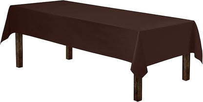 Gee Di Moda Rectangle Tablecloth - 60 x 102 Inch Chocolate Table Cloth for 6 Foot Rectangle Tables - Heavy Duty Washable Fabric - for Holiday Party, Dinner, Weddings, Baby Shower & Events