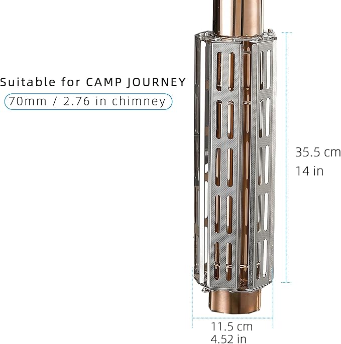 304 Stainless Steel Chimney Fireproof Pipe, Burn-Proof Stove Tube Protector - Mesh Design, Removable & Reusable, Designed Exclusively for CAMPJOURNEY Wood Burning Stoves