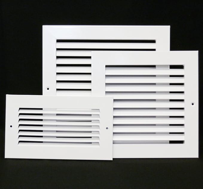 24" X 14" Adjustable AIR Supply Diffuser - HVAC Vent Cover Sidewall or Ceiling - Grille Register - High Airflow - White [Outer Dimensions: 25.75"w X 15.75"h]