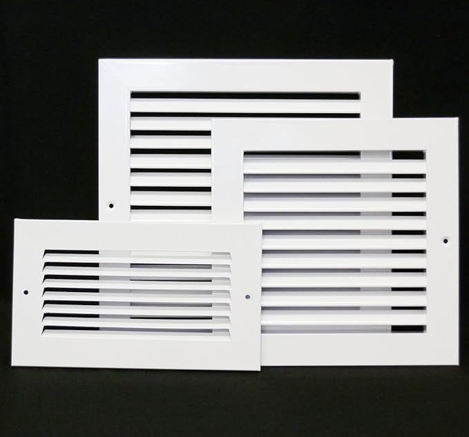 22" X 12" Adjustable AIR Supply Diffuser - HVAC Vent Cover Sidewall or Ceiling - Grille Register - High Airflow - White [Outer Dimensions: 23.75"w X 13.75"h]