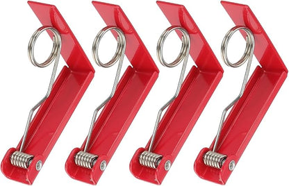 uxcell 4 Pack Tablecloth Clips, Stainless Steel Table Cloth Cover Clamps, 2.87" x 2.36" Windproof Holder Clips for Home Party Picnic Wedding Camping Dining Tables, Red