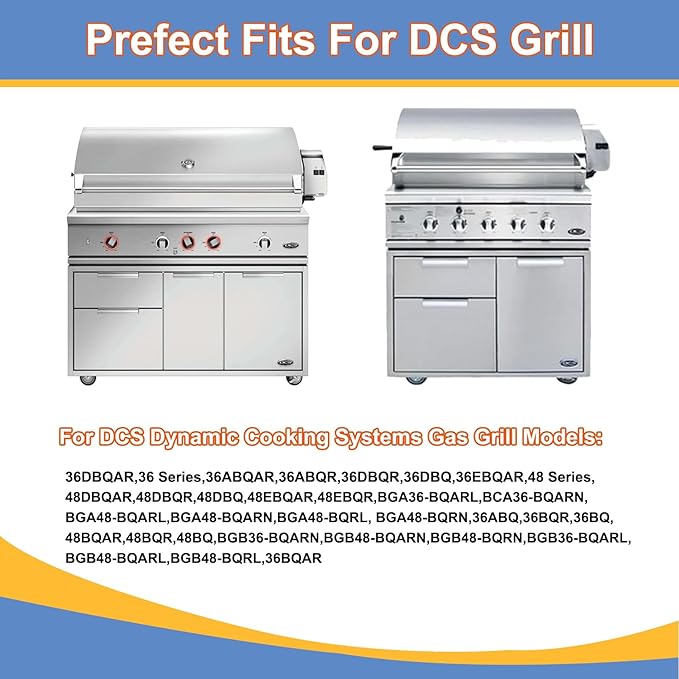 Stainless Steel DCS Radiant Tray with Ceramic Rod and Cooking Grid Grates Replacement Parts for DCS BFG-30G, BFGC-30G-L, BFGC-30G-N, BGA48-BQARL, BGA48-BQARN, 2 Pack Grill Heat Plates and Grill Grates