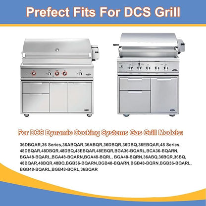 Stainless Steel DCS Radiant Tray with Ceramic Rod and Cooking Grid Grates Replacement Parts for DCS BFG-30G, BFGC-30G-L, BFGC-30G-N, BGA48-BQARL, BGA48-BQARN, 2 Pack Grill Heat Plates and Grill Grates