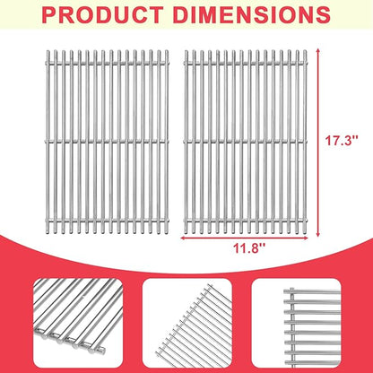 Spirit 300 Grill Grates for Weber Spirit E310 E320 S310 S320 E/S 330 II E/S 310 3 Burner Grill Parts, Genesis Silver/Gold/Platinum B/C, Genesis 1000-3500 Grates, 7MM 304 Stainless Steel, 7639 7638