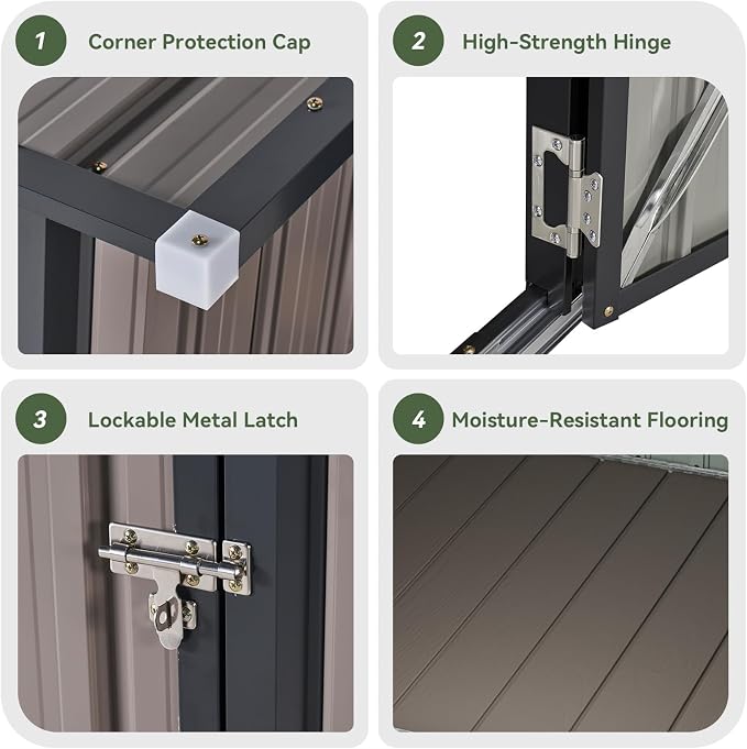 Aoxun 5x3 Ft Outdoor Storage Cabinet - Image 6
