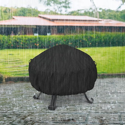 Unicook Round Fire Pit Cover 38 Inch Dia, Fire Bowl Cover Heavy Duty Waterproof, Outdoor Firepit Table Protector, Patio Ottoman Protector, Fade Resistant Material, All Weather Protection, Black