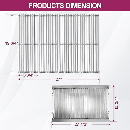 P0350H (1-Pack) 27 inches Steel Ash Pan with 19 3/4" Grid Grates for Chargriller Charcoal Grill 1224, 1324, 2121, 2222, 2727, 2828, 2929, Chargriller 200048,Charbroil 1730205