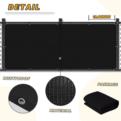 LOVE STORY 3.3'x19.5' Black Balcony Screen Privacy Fence Cover UV Protection (HDPE) Weather-Resistant 3 FT Height Shield for Deck, Patio, Backyard, Outdoor Pool, Porch, Railing