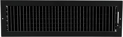 24"w X 6"h Adjustable AIR Supply Diffuser - HVAC Vent Cover Sidewall or Ceiling - Grille Register - High Airflow - Black [Outer Dimensions: 25.75"w X 7.75"h]