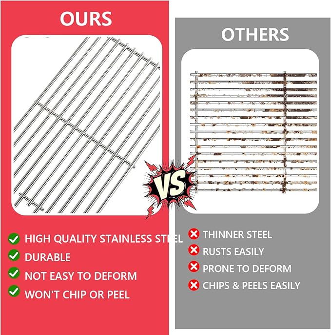 18 13/16" Grill Grates for KitchenAid 720-0954 Grill Parts, Kitchenaid 720-0733A, 720-0954A, 720-0733D, 720-0954L, 730-0733, 740-0733A, 730-0733A Grill Parts, Nexgrill Parts 720-0733, Stainless Steel