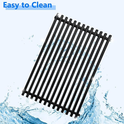 GasSaf Grill Grates for Weber Spirit 300, Spirit 700, Genesis Silver Gold B|C, Platinum B|C, Porcelain Grid Grates Replacement for Genesis 1000-3500, Gas Grill Parts for Weber 7525 (17.4 x11.8)