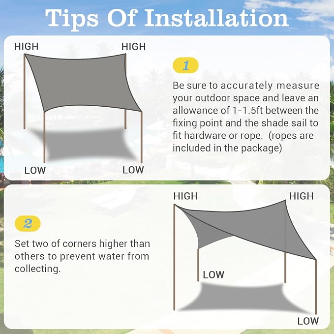 HappyTrends Sun Shade Sail, UV Protection Beach Shade Canopy Wind Sail | Heavy - Image 6